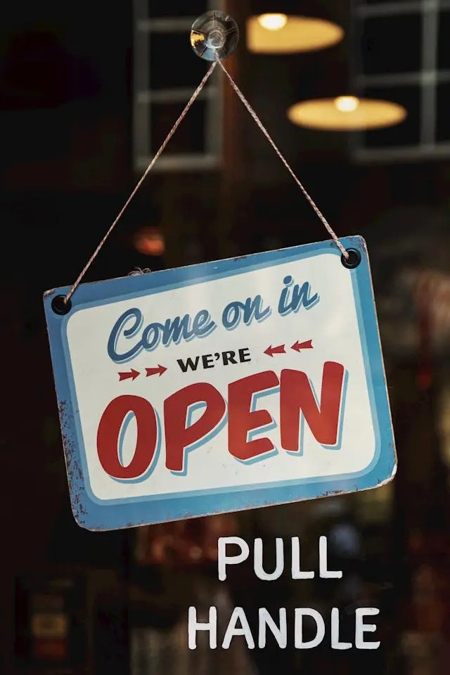 open sign for a small business