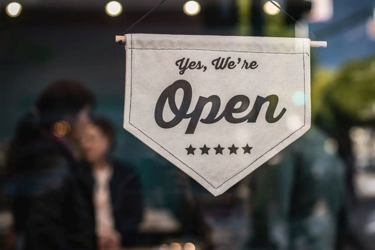 open sign on small business